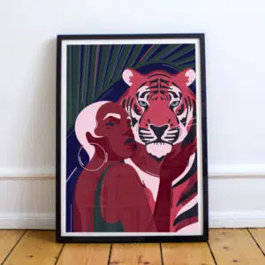 Plakat: Dama z tygryskiem