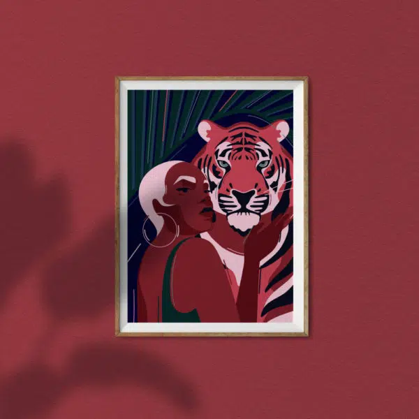 Plakat: Dama z tygryskiem