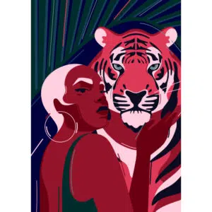 Plakat: Dama z tygryskiem