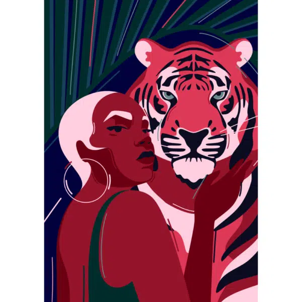 Plakat: Dama z tygryskiem