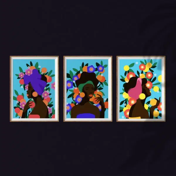 Plakat: Kobieta w cytrynach