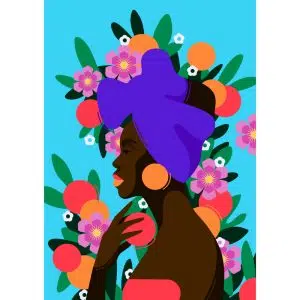 Plakat: Kobieta w grejpfrutach