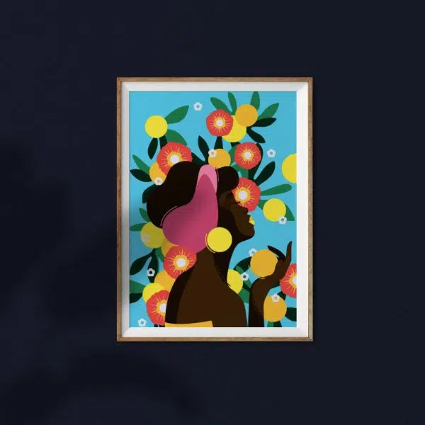 Plakat: Kobieta w cytrynach