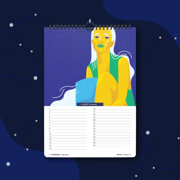 Wieczysty kalendarz urodzinowy Zodiac