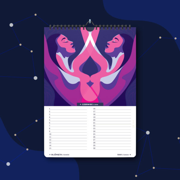 Wieczysty kalendarz urodzinowy Zodiac