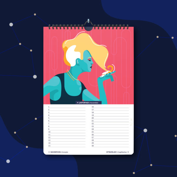Wieczysty kalendarz urodzinowy Zodiac