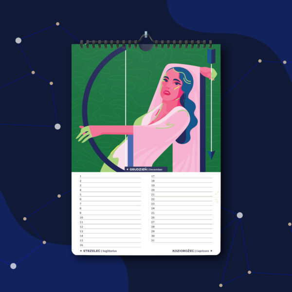 Wieczysty kalendarz urodzinowy Zodiac